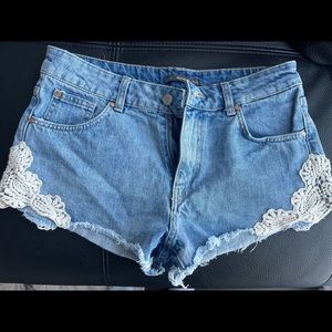 Embroidered Jean Shorts